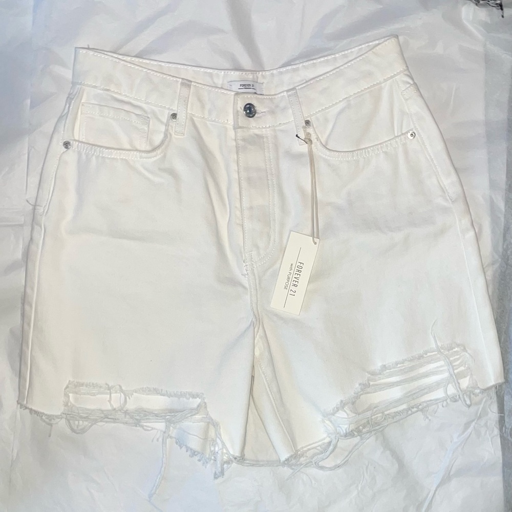 Forever 21 White Denim Women's Shorts